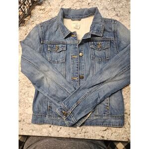 Crewcuts Kids Denim Jacket Size 14 Blue Cotton Trucker Style
